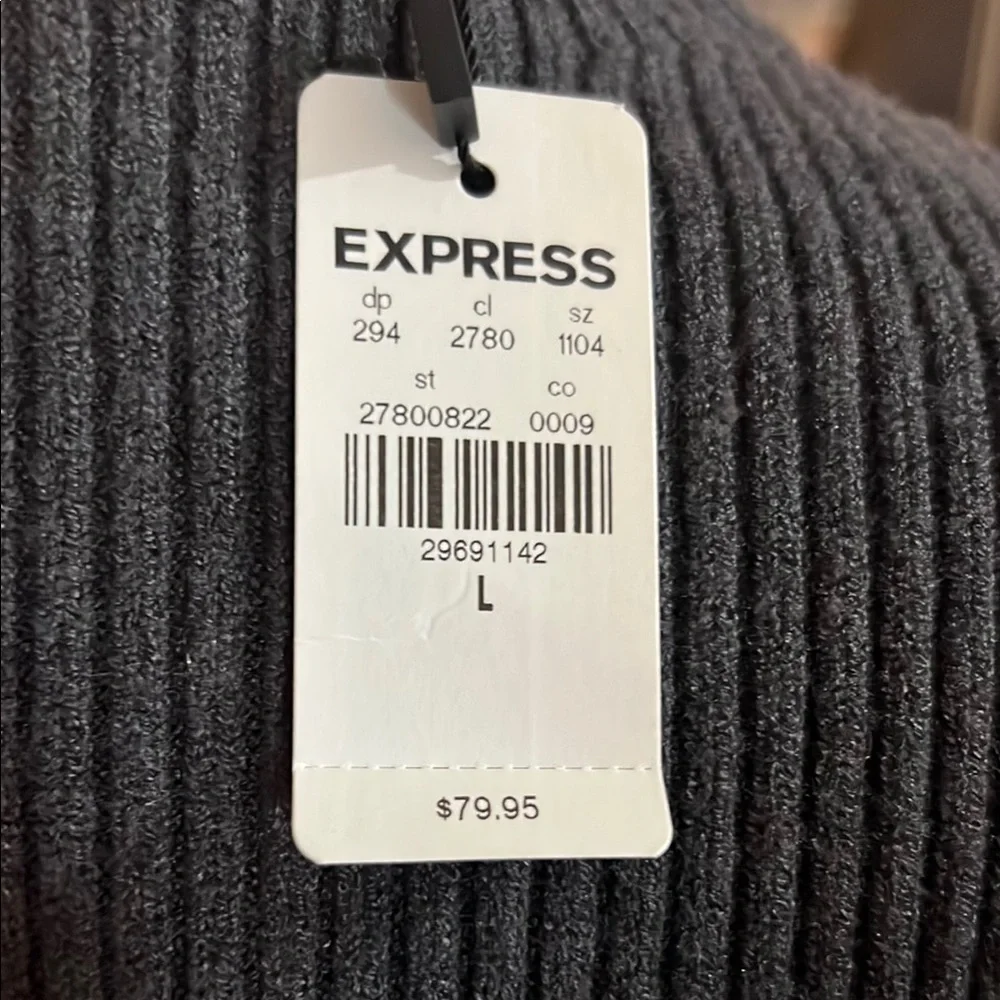 (2 for $25) Gray Sweater Dress with Mock Neck and an Exaggerated Bishop Sleeves - Picture 3 of 5